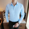 新款男士商务纯色衬衫职业工装免烫衬衫1502712852852 M 粉红色