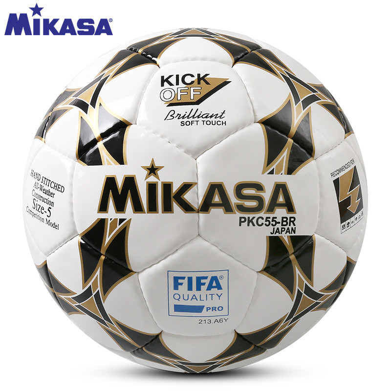 MIKASA/米卡萨5号足球成人青少年学生足球手缝PU比赛训练用球 5号 PCK55-BR【5号足球】