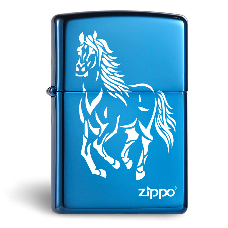 ZIPPO打火机专柜正品防风 ZP-20446ZL蓝宝商标 美国芝宝原装正版之宝纯铜 骏马