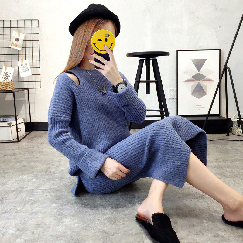 7528#毛衣两件套女2017新款秋装时尚学生韩