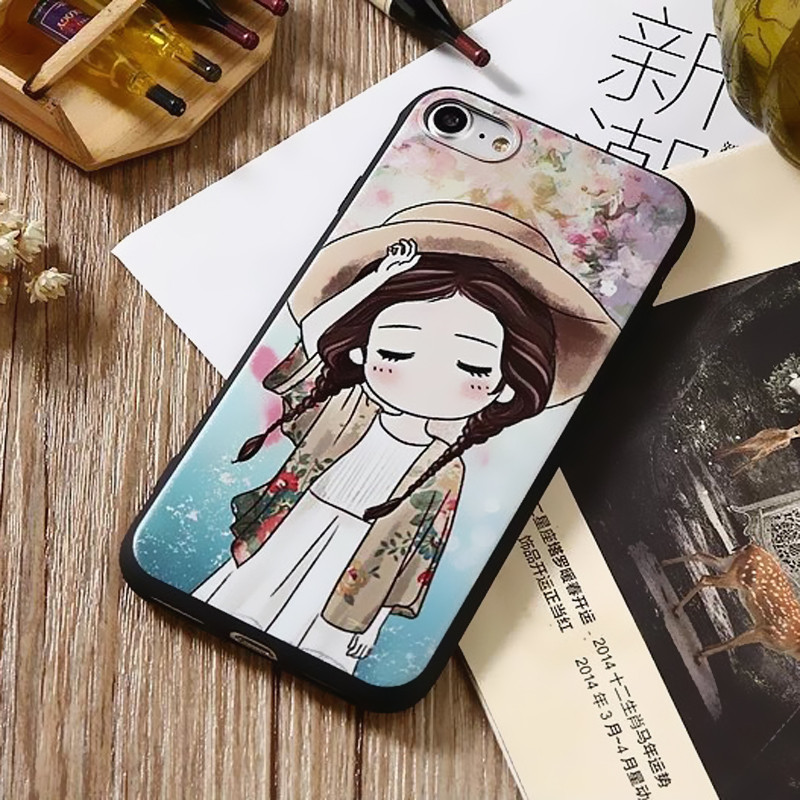 魅爱琳 iPhone7手机壳 卡通浮雕 苹果8手机套 