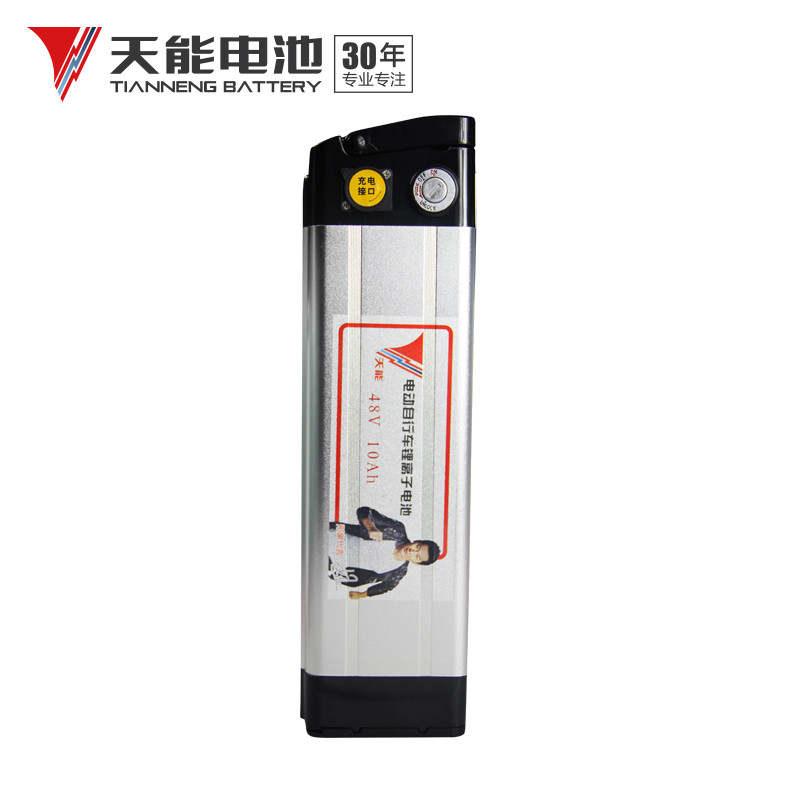 天能锂电池银鱼48v10ah电动车锂电池电动车电池 铝壳高度265/三星头/三竖倒品