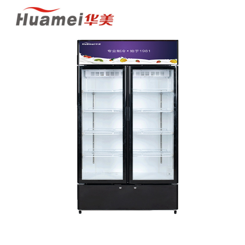 华美（Huamei）LC-520A 520升双门展示柜保鲜冷藏柜 铜管 立式商用 冰柜单门饮料柜 啤酒冷藏柜冰吧 侧开门