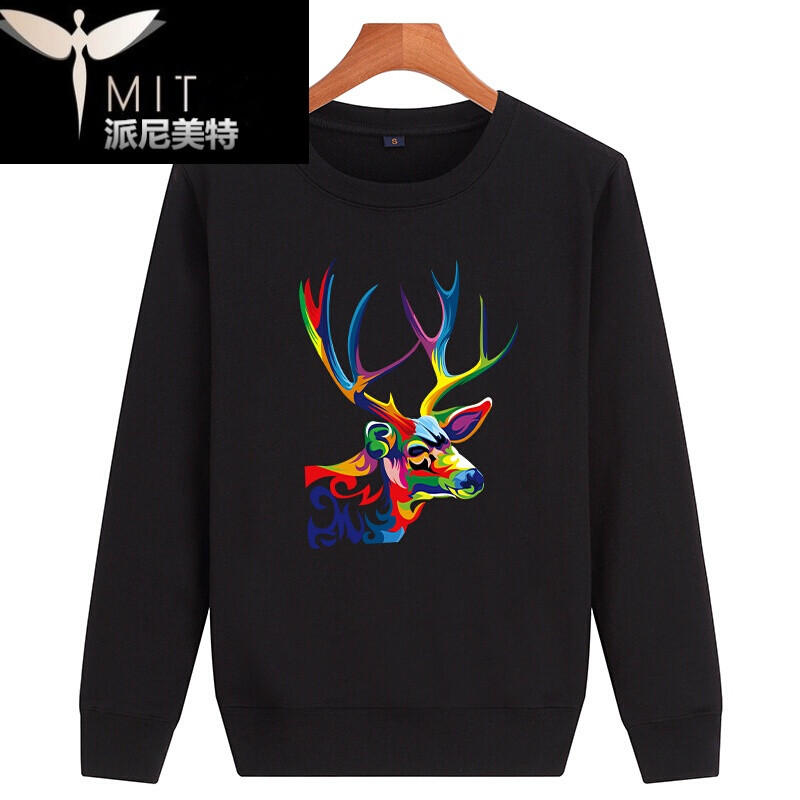 七彩鹿男士卫衣秋新款韩版宽松男装班服青年情