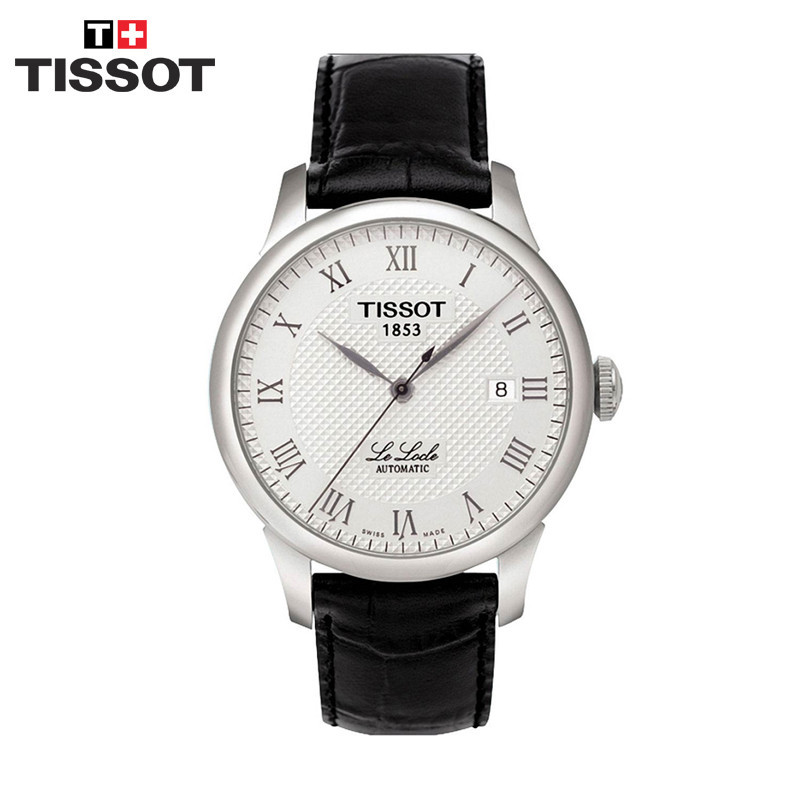 天梭(TISSOT)手表力洛克系列全自动机械男表皮带男士手表T41.5.413.73 白色T41.1.423.33