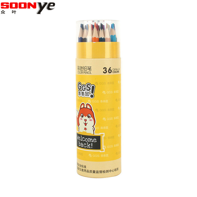 众叶(SOONye)C6166六角杆彩色铅笔 24/36/48色装 36色