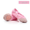 成人幼儿舞蹈鞋软底练功鞋跳舞鞋帆布瑜伽鞋芭蕾舞鞋 精品皮头粉红色10 31码