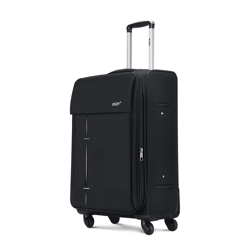 OSDY拉杆箱万向轮旅行箱经典软箱布箱子行李箱24寸登机箱20可扩展大容量箱包 20寸 黑色个性款