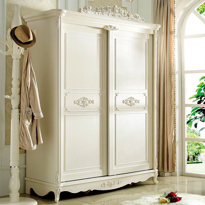 A家 家具 欧式衣柜衣橱木质法式卧室整体大衣柜子四门 4门 图片色 趟门