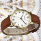 鹏志（PANGCHI）手表 进口2035机芯时尚商务男表 超清大数字钢带女士腕表2511 间金带金面（男款）