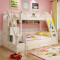 优漫佳 儿童床实木高低床上下床儿童家具家装节美式欧式子母床双层床 1.35*1.9米高低床+拖床+梯柜