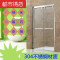 定制淋浴房一字形型304不锈钢整体浴室隔断玻璃门推拉一体式浴屏L形(一定两移)8mm +防爆膜