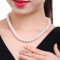 左传 强光淡水珍珠项链7-8mm 优质珍珠 配送证书 珍珠