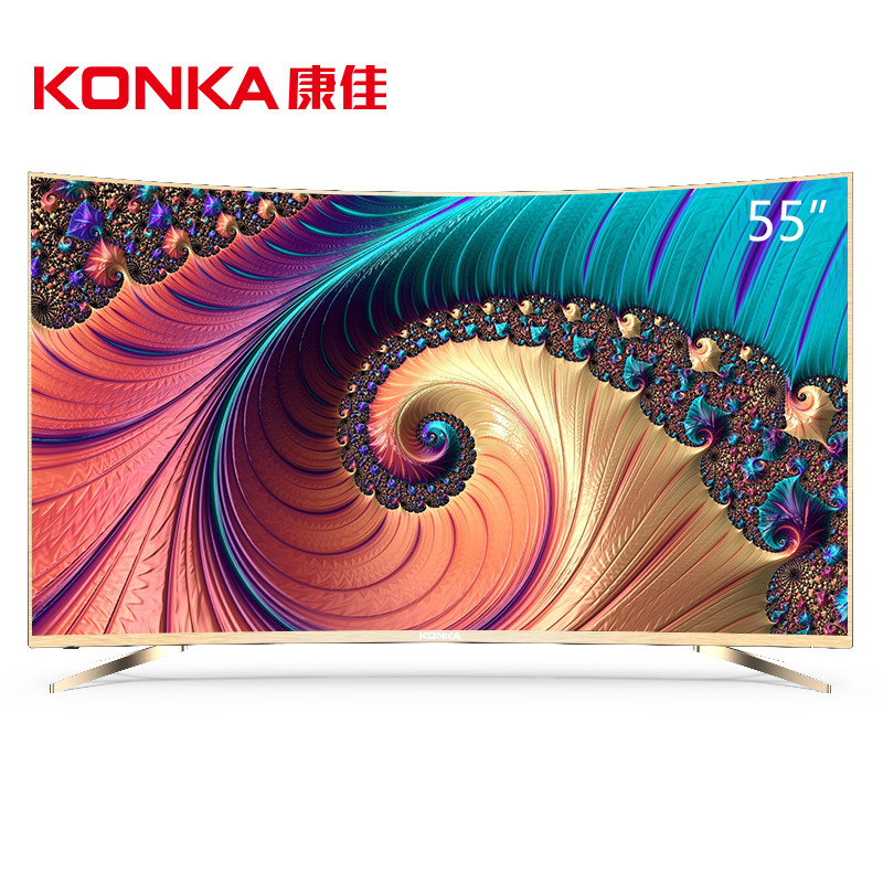 康佳（KONKA）LED55UC6 55英寸超薄金属曲面 42核4K HDR人工智能电视 2GB+16GB