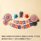 洋子（YangZi）纸花球折扇挂旗拉条彩旗装饰生日派对宝宝周岁布置用品乳白色美国队长折扇套 乳白色美国队长折扇套餐
