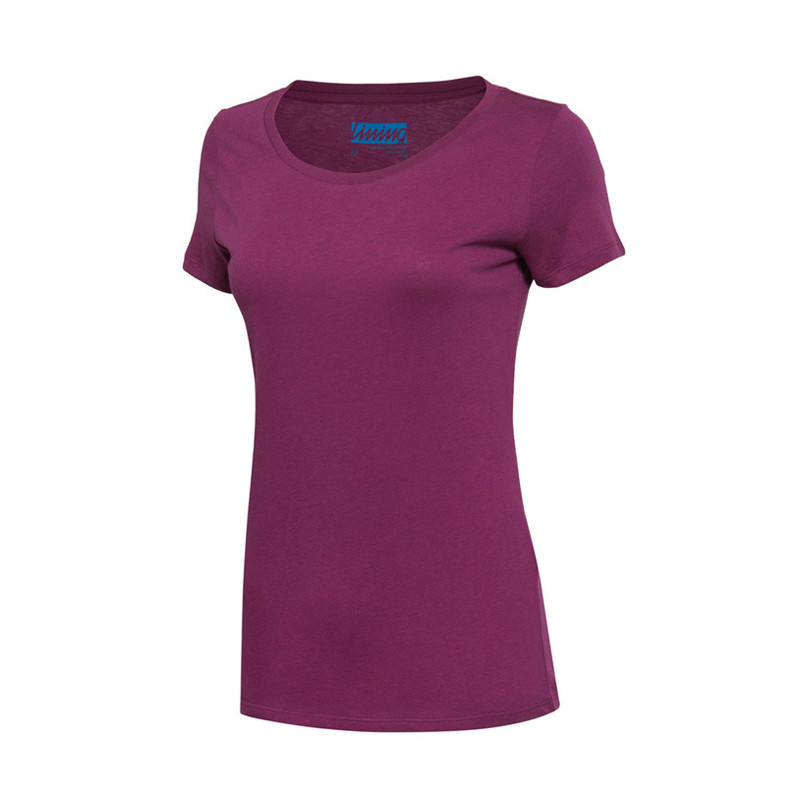 李宁夏季 女子短袖文化衫T恤 GTSL024-3花灰浆紫 XL