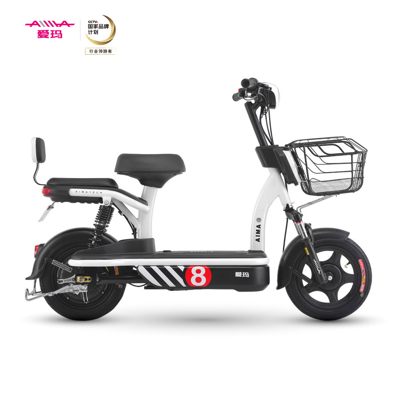 爱玛电动车 18可酷 一体式大踏板 真空轮胎 可提取电池盒 全国联保 星空白/亚黑