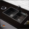 纳米304不锈钢水槽加厚手工盆双槽黑色洗菜碗盆洗菜池新款 纳米黑8045【A套餐】