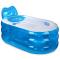 充气浴缸浴盆洗澡盆加厚折叠浴桶塑料泡澡桶洗澡桶_3 透明蓝色大号配手泵