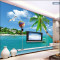 定制3D立体卧室客厅沙电视背景墙纸壁画地中海海滩风景无缝墙布_2_1 高档无缝珍珠（整幅）
