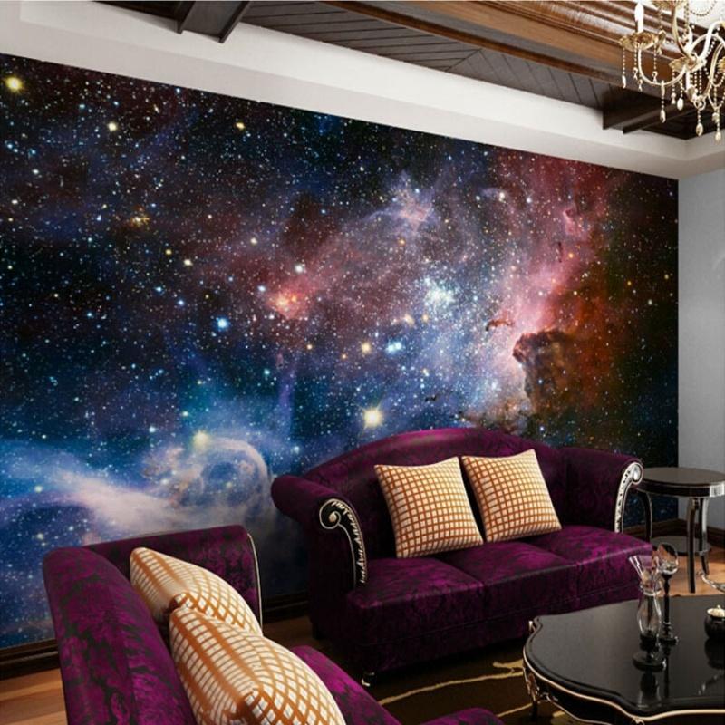 3D立体浩瀚宇宙星空壁画个性流星行星墙纸壁纸主题房时尚大型壁纸_0 厂家直销可定做任意图片