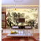 中式古典电视背景墙纸画墙贴画卧室床头壁纸客厅无纺布书法山水画 无缝油画布（整张）