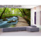 无缝小桥流水3d壁画森林自然风景客厅卧室电视沙背景墙纸壁纸画 无缝宣绒布（整张/平方）