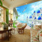 无缝欧式3d地中海定制壁画海景爱琴海客厅沙电视背景墙壁布墙纸 无缝油画布（整张）