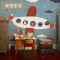 飞机儿童房男孩壁纸欧式墙布定制无缝墙纸儿童房卧室卡通壁布 欧式无缝丝绸布