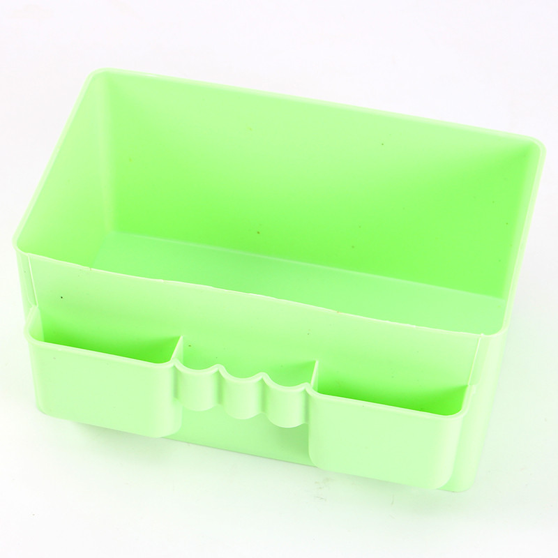 多彩多格化妆品收纳盒办公桌面杂物整理储物盒塑料置物盒 绿色