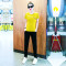 邑概念 夏运动套装女2018春装新款时尚韩版宽松学生休闲运动服长裤两件套 黄色 XL