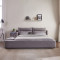 A家家具 床 双人床 布艺床 现代简约布床1.5米1.8米主卧床北欧床可拆洗设计多功能 1.5米榻榻米【灰色】
