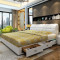 床 皮床 简约现代大小户型卧室皮艺床 双人床储物床皮质 1.5m床+天然椰棕床垫