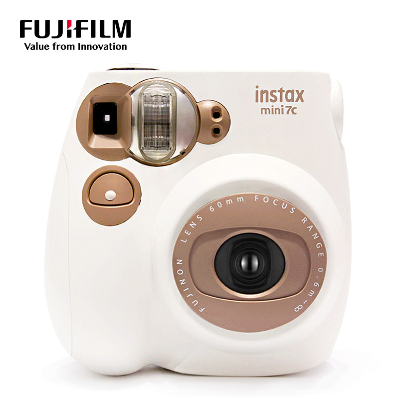 富士（FUJIFILM）INSTAX 一次成像相机立拍立得 mini7c 相机 奶咖色实用套装一（含10张白边相纸）