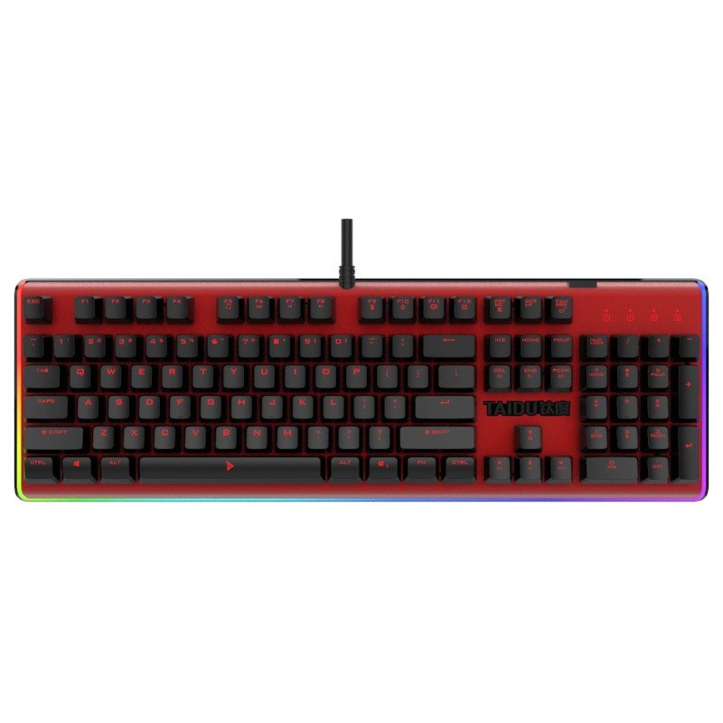 钛度(Taidu)幻彩师TMK600智能电竞机械键盘 红色Cherry茶轴 RGB炫彩灯带 104键