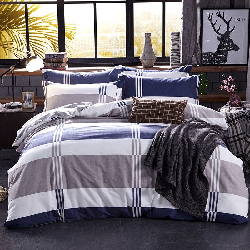 南极人(NanJiren)家纺 生态磨毛全棉四件套纯棉床品套件 床上用品被套床单 1.5-1.8米床通用（被套200x230cm） 风格迥异