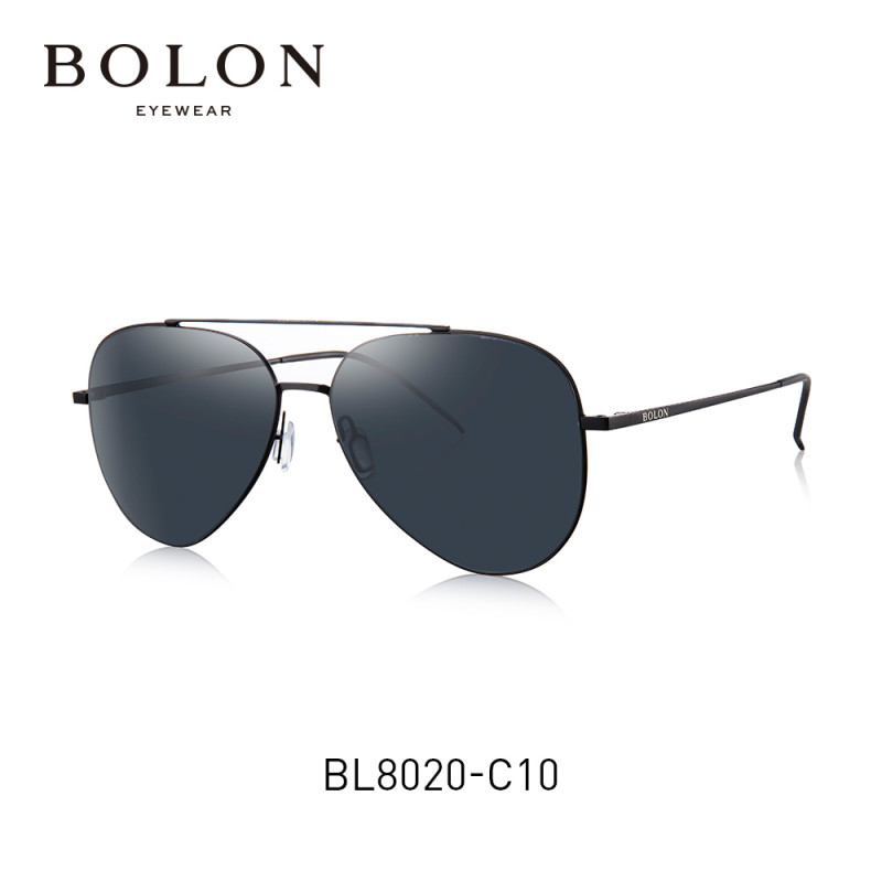BOLON暴龙新款复古偏光蛤蟆镜男士太阳镜时尚的墨镜眼镜BL8020 C10半光哑黑