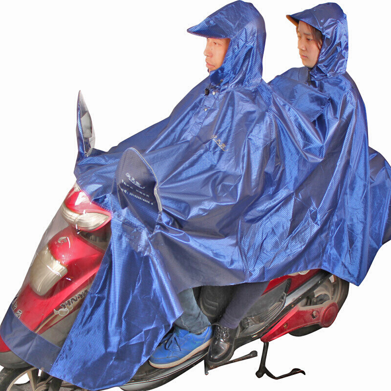 天堂伞 双人加大加长摩托车牛津布夜光条雨衣雨披 均码 LJ231 宝兰