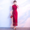 红色新娘敬酒服旗袍2018新款冬季长款复古中国风中式结婚礼服裙女_9 M 大红色长款