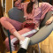 丝绸粉色运动裤女夏季薄款宽松休闲裤ins火的德芙裤子女束脚裤ljq_2 XS 紫色