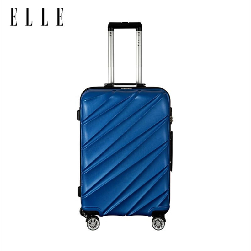 ELLE(她）24寸万向轮斜纹时尚拉杆箱 24寸 蓝色