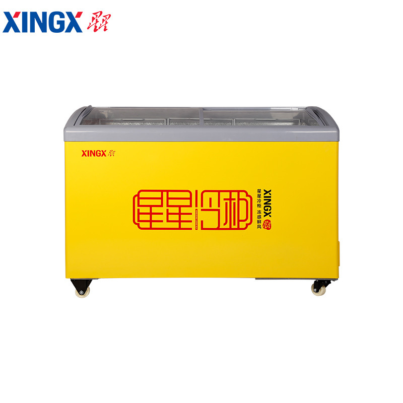 星星(XINGX) SCD-312CY 312升 卧式冷柜 冰柜 圆弧柜 超商用冷柜 推拉门 制冷强 双温冷柜