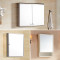 浴室镜柜镜箱卫生间美容镜浴室镜子洗手盆镜储物柜壁挂置物柜珍珠白三角镜柜330X660（JG 默认尺寸 304镜柜800X600（JG4100）