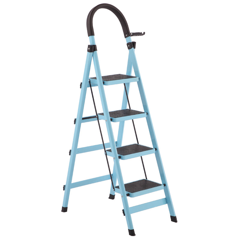 法耐(FANAI)梯子家用折叠梯加厚室内人字梯移动楼梯伸缩梯步梯家用梯子多功能扶梯 加厚蓝色四步梯