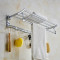 不锈钢活动浴巾架毛巾架可折叠带衣钩浴室挂件 不锈钢活动浴巾架B款40CM