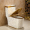 艺术金色马桶超漩式欧式彩色坐便器卫生间家用创意个性座便器金色几何线条马桶 默认颜色 400mm