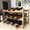 实木家用红酒架摆件创意葡萄酒架酒瓶收纳架欧式红酒架瓶架 加强版三层本色酒架