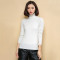 2018秋冬新款韩版高领山羊绒衫女纯色短款套头修身毛衣针织打底衫 XL 白色