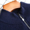 秋冬新款100%纯羊绒衫男士半高领拉链开衫针织衫外套商务毛衣_5 XL 藏蓝
