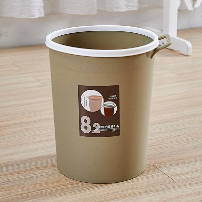 手提无盖创意时尚卫生间垃圾桶带提手厨房客厅家用垃圾桶_12 8.2L灰色